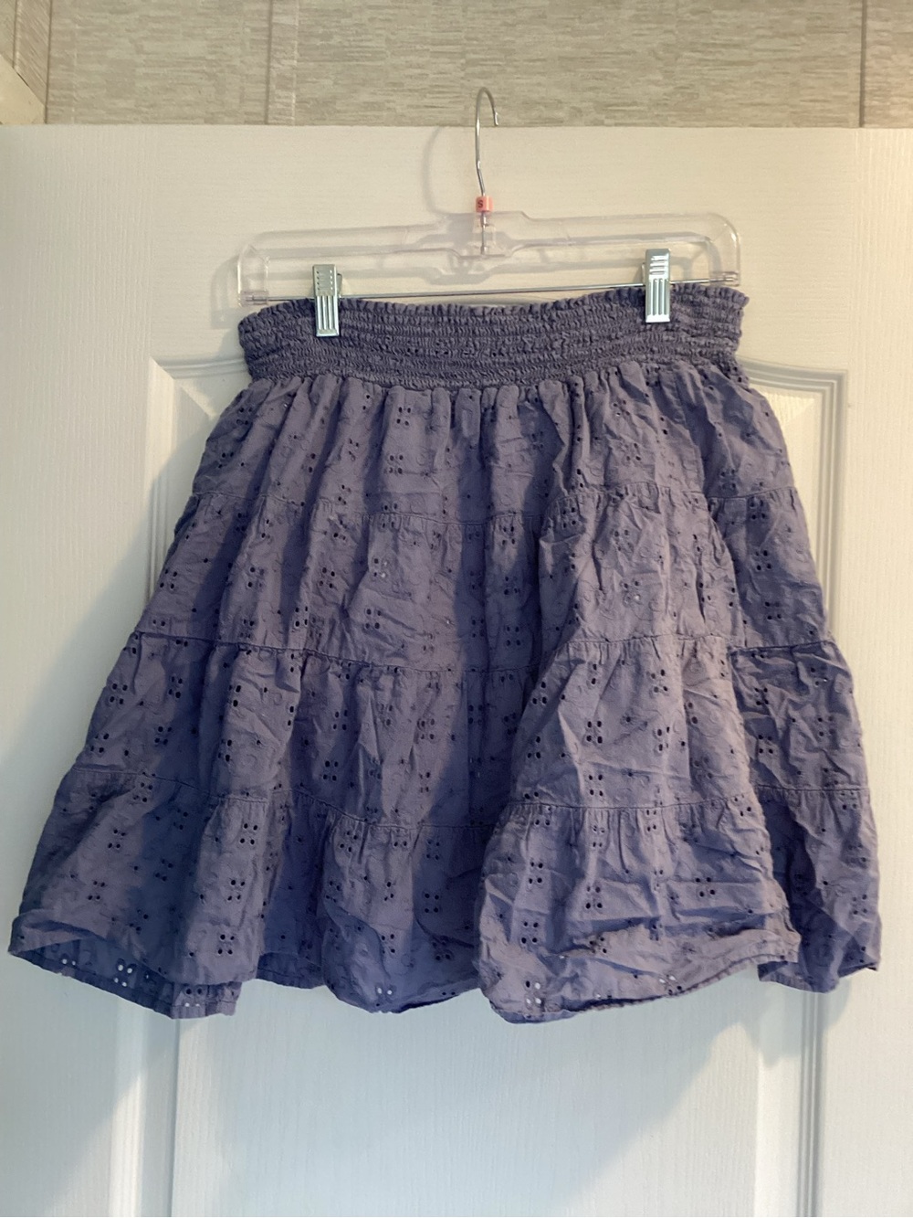 Copper Key Eyelet Tiered Midi Skirt M EUC